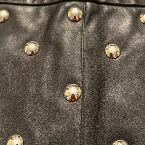 NWT ALEXANDER WANG LAMBSKIN BLACK LEATHER SKIRT IN SIZE 2. - Picture 3 of 9